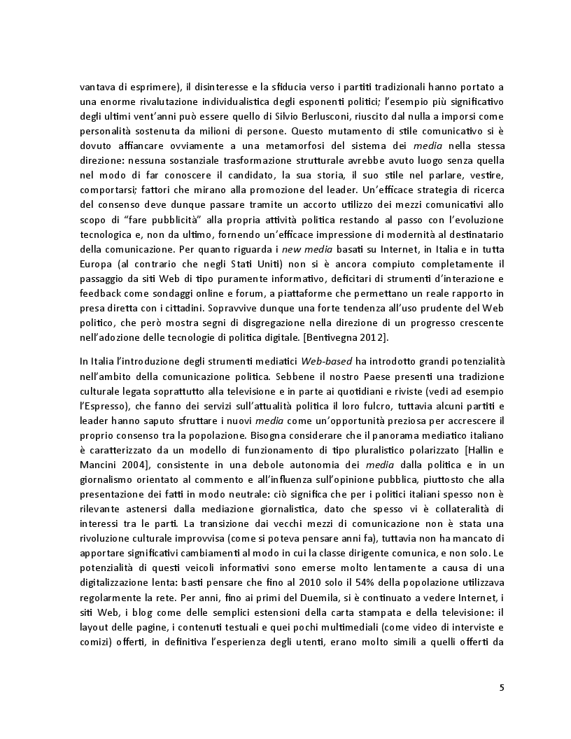 Anteprima della tesi: La politica mediata. Uno studio sulla comunicazione orientata al cittadino con l'utilizzo dei nuovi media, Pagina 5