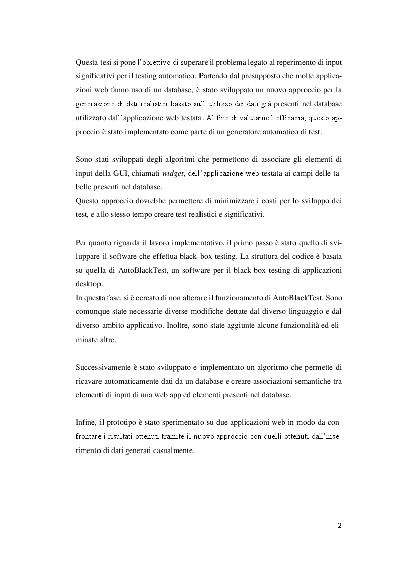 Anteprima della tesi: Identificazione Automatica di Dati di Input Significativi per il Test di Applicazioni Web, Pagina 3