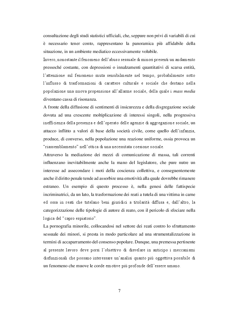 Anteprima della tesi: I delitti di pornografia minorile: tra esigenze di tutela e principi di garanzia, Pagina 3