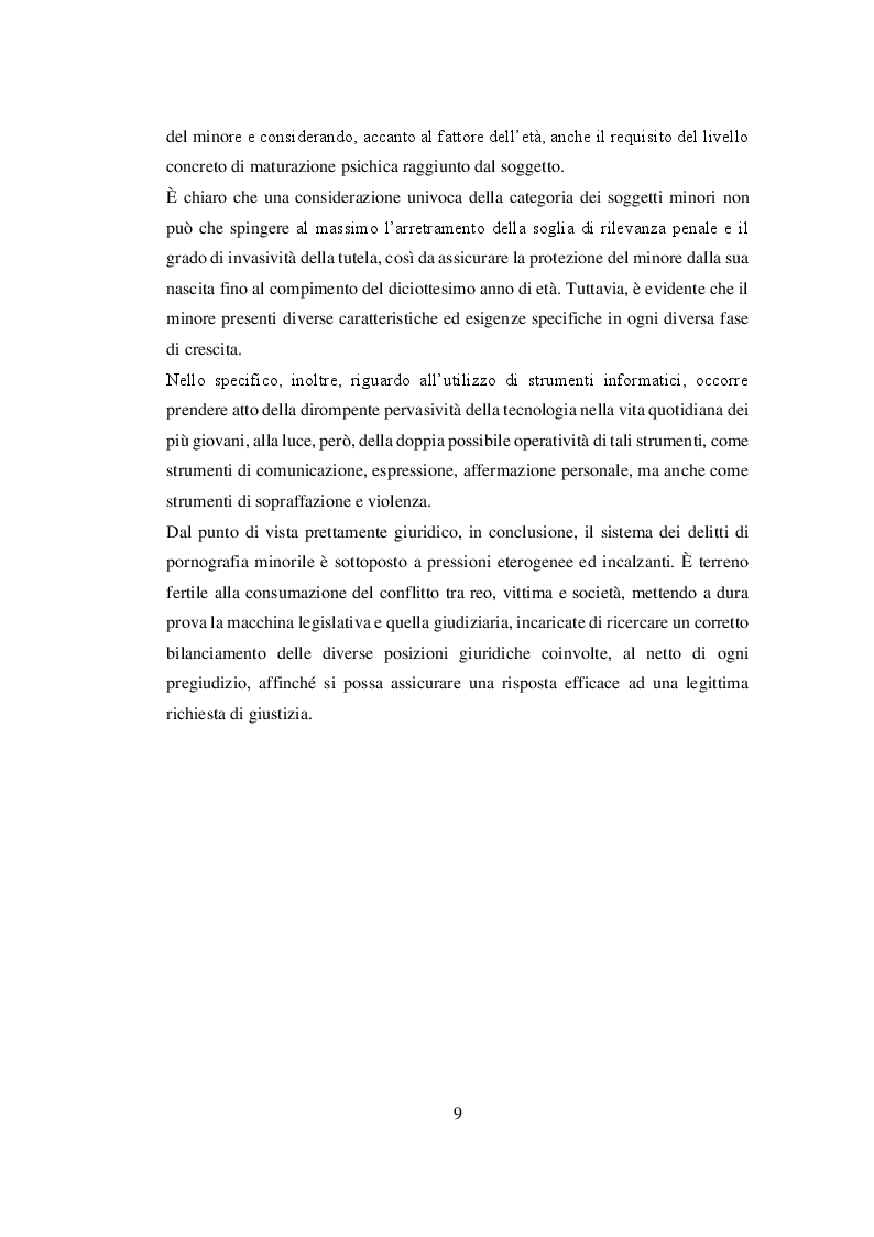 Anteprima della tesi: I delitti di pornografia minorile: tra esigenze di tutela e principi di garanzia, Pagina 5
