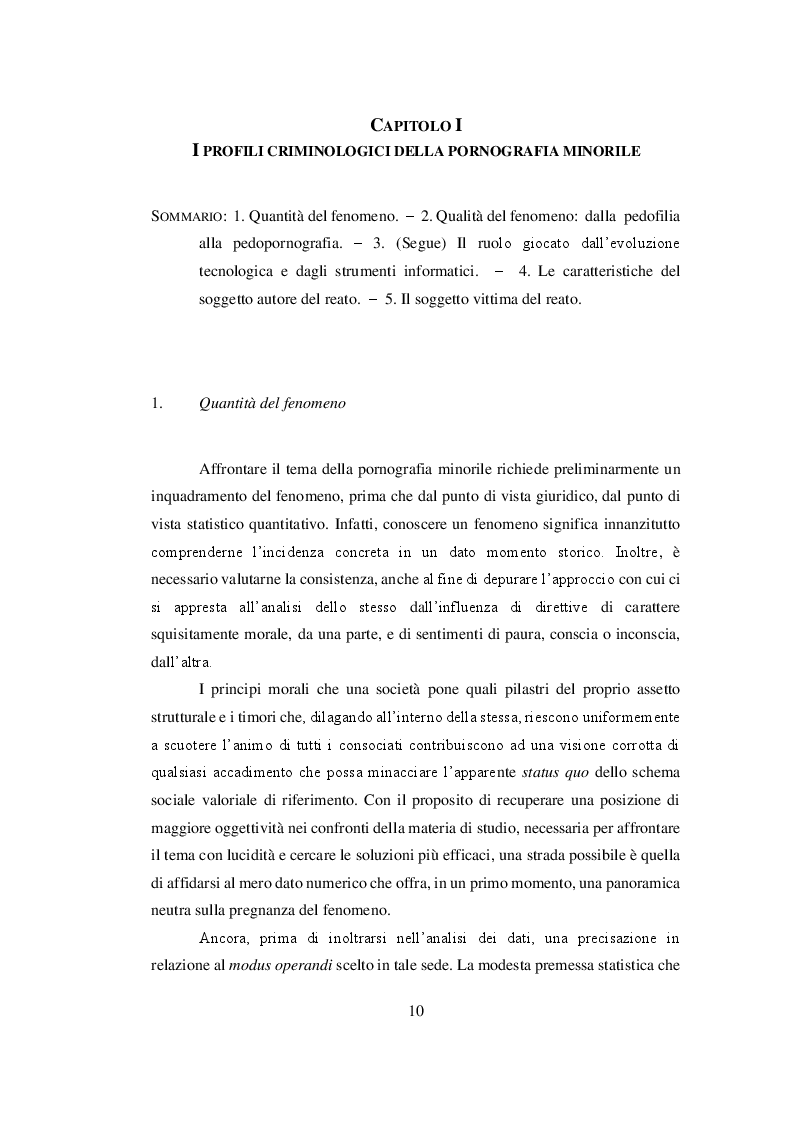 Anteprima della tesi: I delitti di pornografia minorile: tra esigenze di tutela e principi di garanzia, Pagina 6