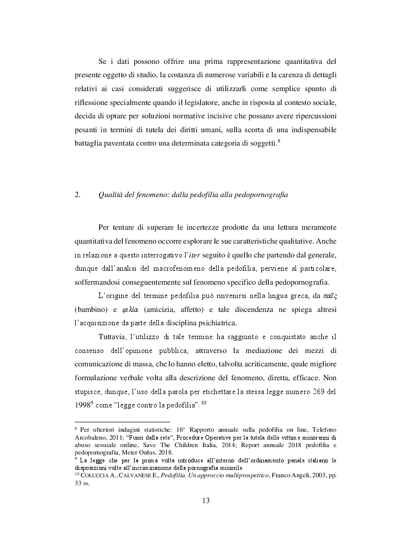Anteprima della tesi: I delitti di pornografia minorile: tra esigenze di tutela e principi di garanzia, Pagina 9