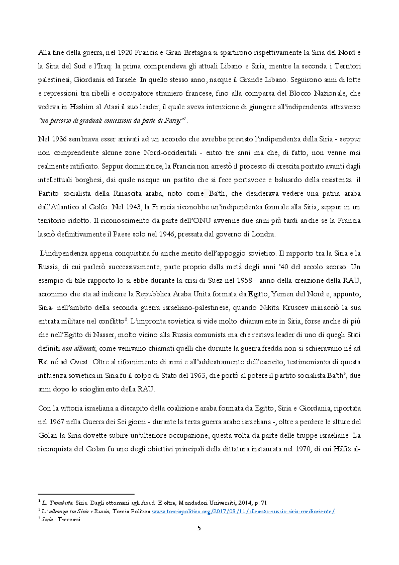 Anteprima della tesi: L'intervento militare russo nella crisi siriana: profili di diritto internazionale, Pagina 4