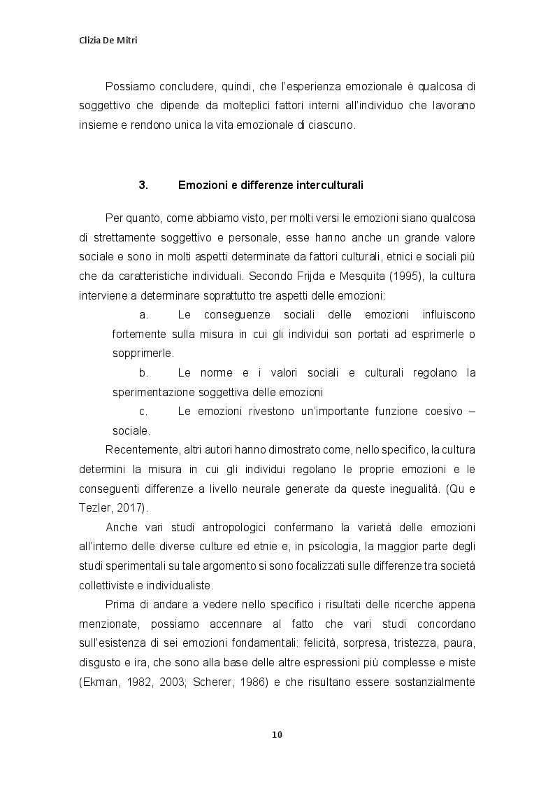 Estratto dalla tesi: Emozioni, cultura e linguaggio: come le parole che conosciamo influenzano ciò che esprimiamo
