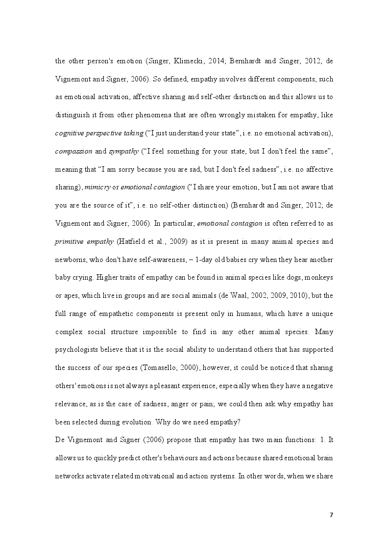 Anteprima della tesi: Influence of Psychological Closeness on Emotional Contagion: a focus on stress, Pagina 3
