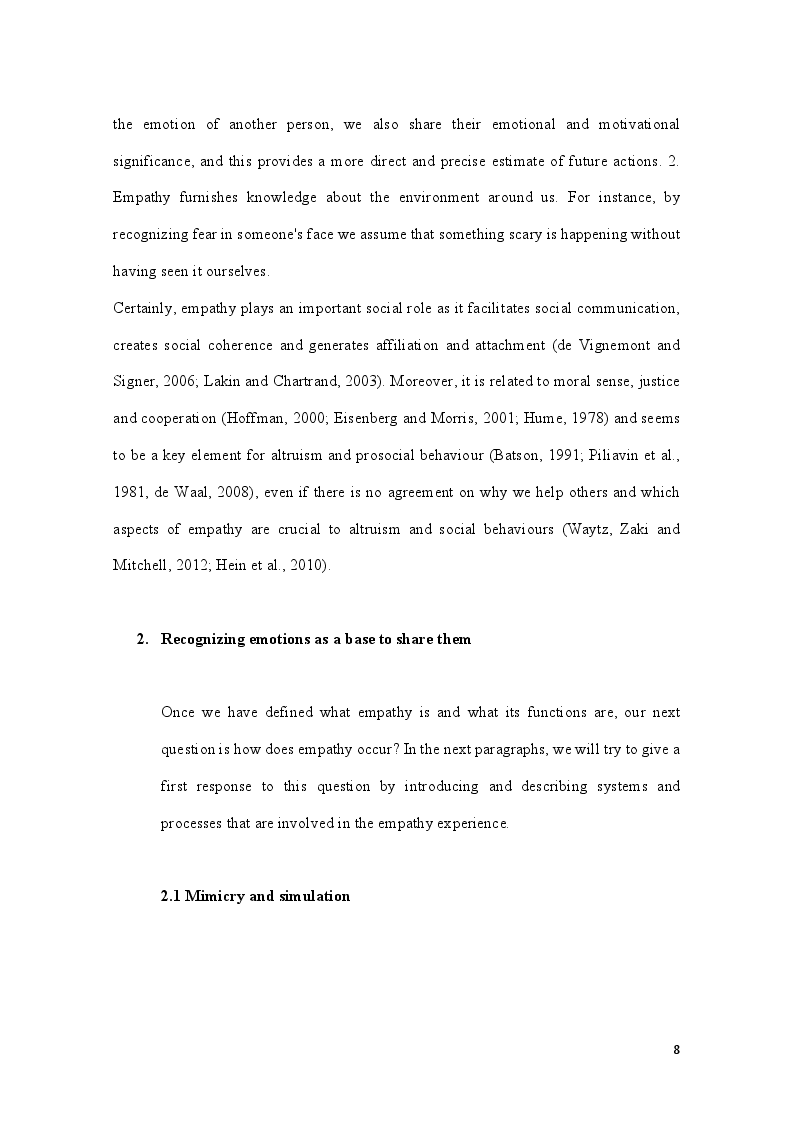 Anteprima della tesi: Influence of Psychological Closeness on Emotional Contagion: a focus on stress, Pagina 4