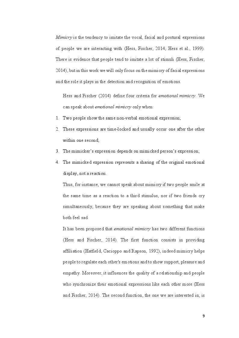Anteprima della tesi: Influence of Psychological Closeness on Emotional Contagion: a focus on stress, Pagina 5