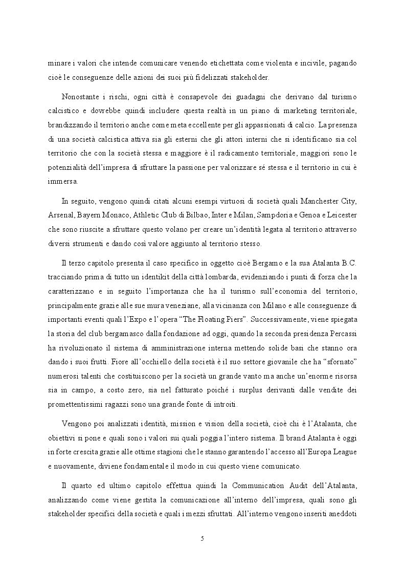 Anteprima della tesi: Comunicare il territorio attraverso le società di calcio: il caso dell'Atalanta B.C., Pagina 6