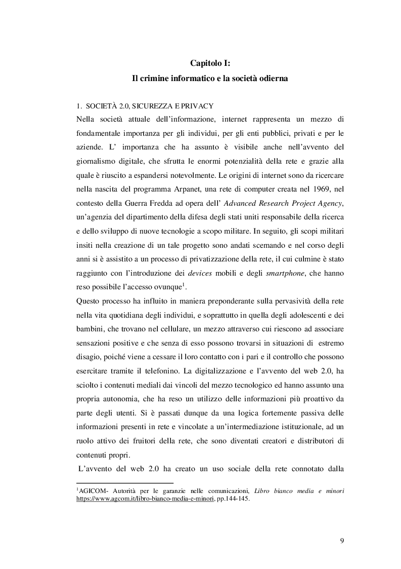 Anteprima della tesi: La criminalità informatica, Pagina 7