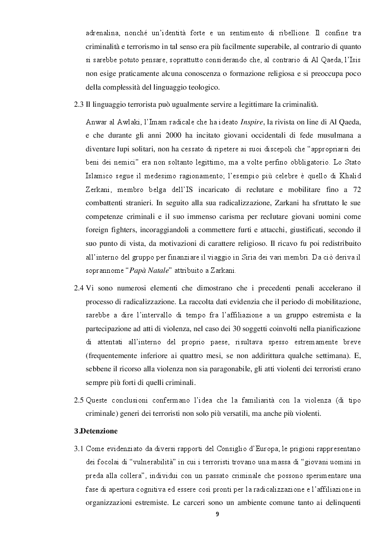 Anteprima della tesi: Isis e terrorismo jihadista in Europa, analogie con il modello operativo del crimine organizzato di matrice camorrista: un parallelismo interpretativo, Pagina 6