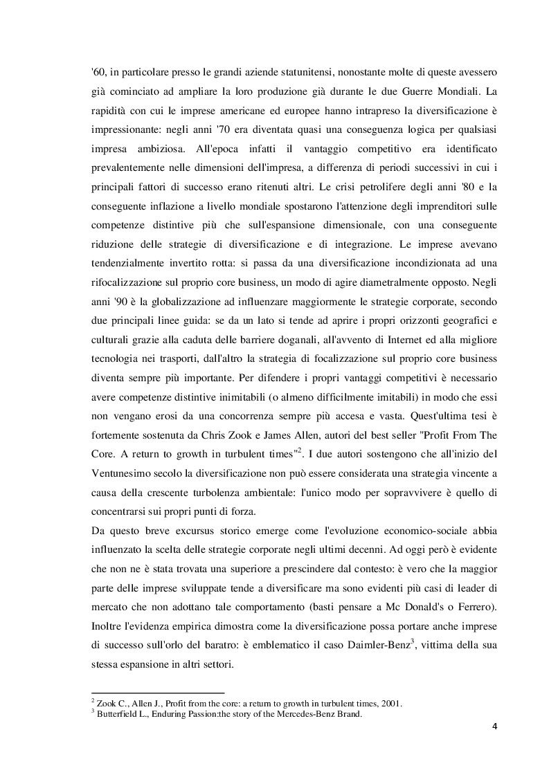 Anteprima della tesi: La diversificazione correlata. Il caso Disney, Pagina 5