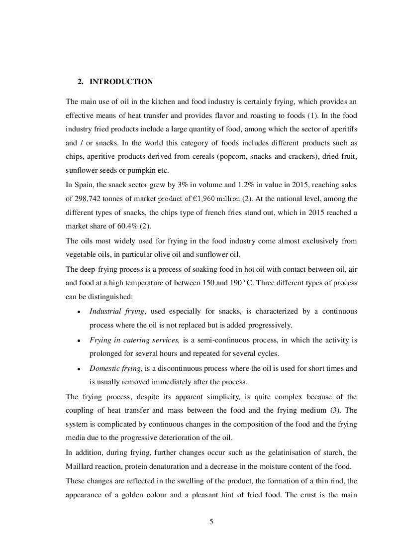 Anteprima della tesi: Use of absorbents to extend the shelf life of frying oil in food industry, Pagina 3