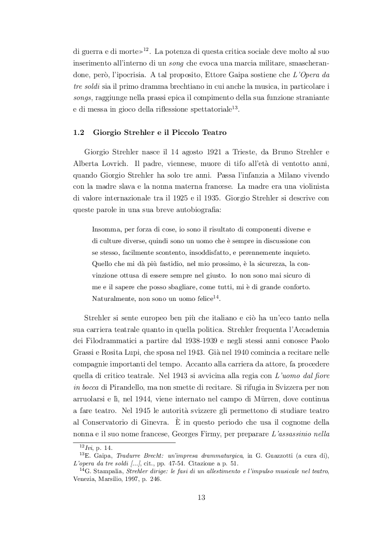Anteprima della tesi: Giorgio Strehler e la prima italiana dell'Opera da tre soldi di Bertolt Brecht, Pagina 6