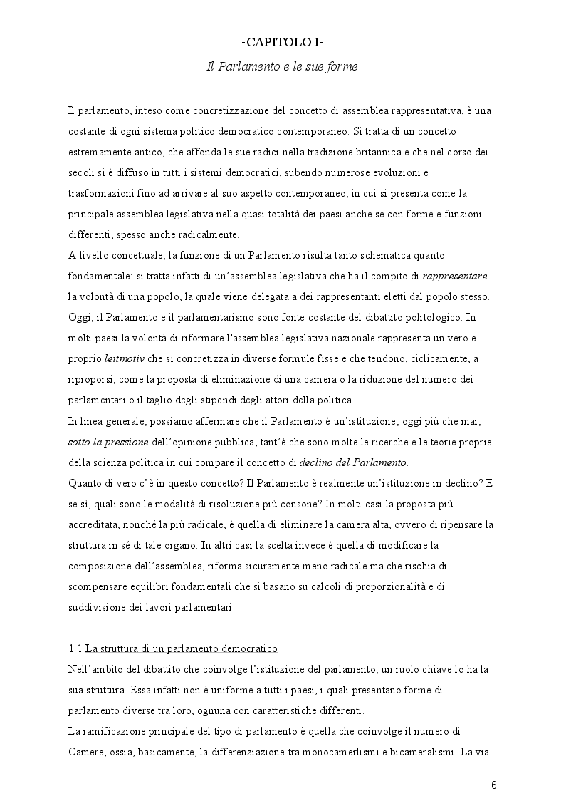Anteprima della tesi: La riduzione del numero dei parlamentari in Italia, Pagina 5
