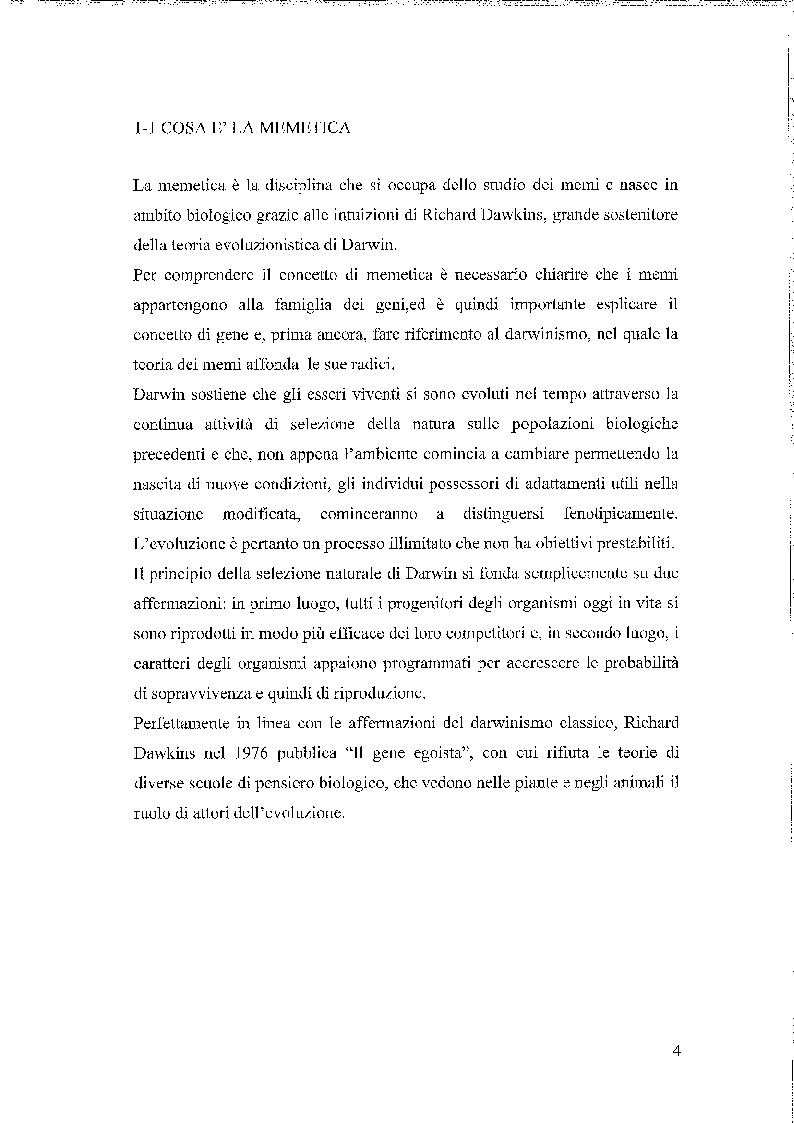 Anteprima della tesi: Memetica e nuovi media, Pagina 4