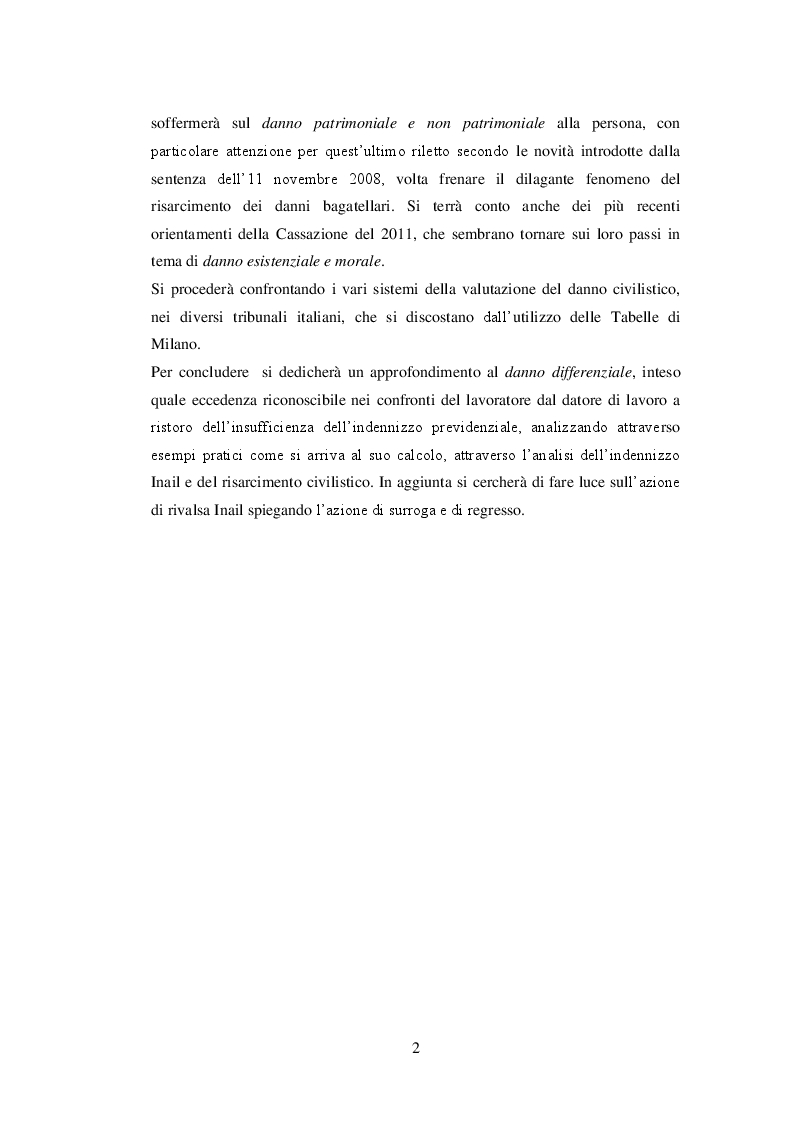 Anteprima della tesi: Tutela previdenziale e tutela civilistica per gli infortuni sul lavoro, Pagina 3