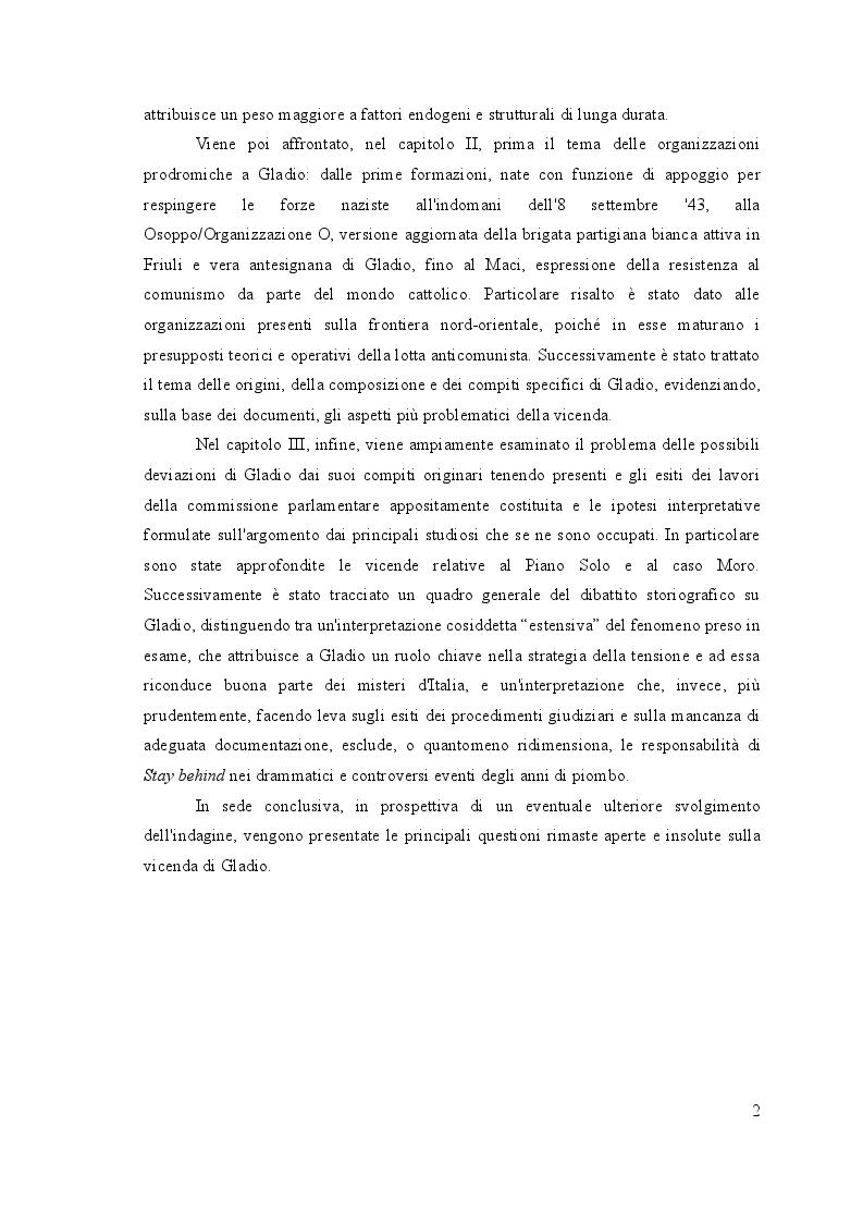 Anteprima della tesi: Gladio: L'operazione ''Stay Behind'' e gli anni di piombo, Pagina 3