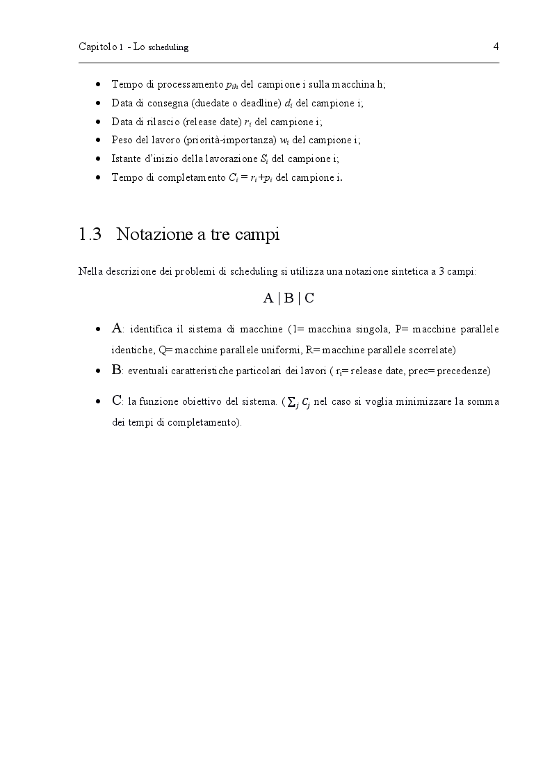 Anteprima della tesi: Problemi di scheduling di campioni biologici su macchine parallele, Pagina 4