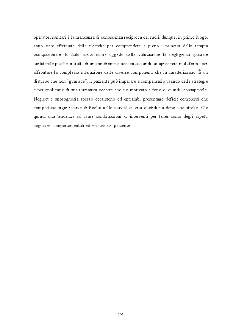 Anteprima della tesi: Lasciare tutto a metà. Valutazione logopedica e di terapia occupazionale del neglect: metodiche a confronto, Pagina 3