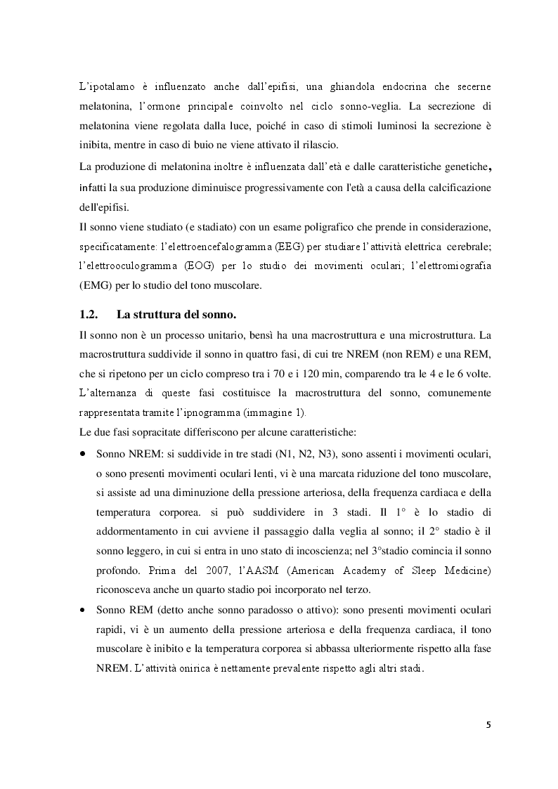 Anteprima della tesi: Il sonno e i suoi disturbi: un approccio multidisciplinare. Attività di tirocinio presso il centro di Medicina del Sonno dell’ASST Spedali Civili di Brescia, Pagina 3