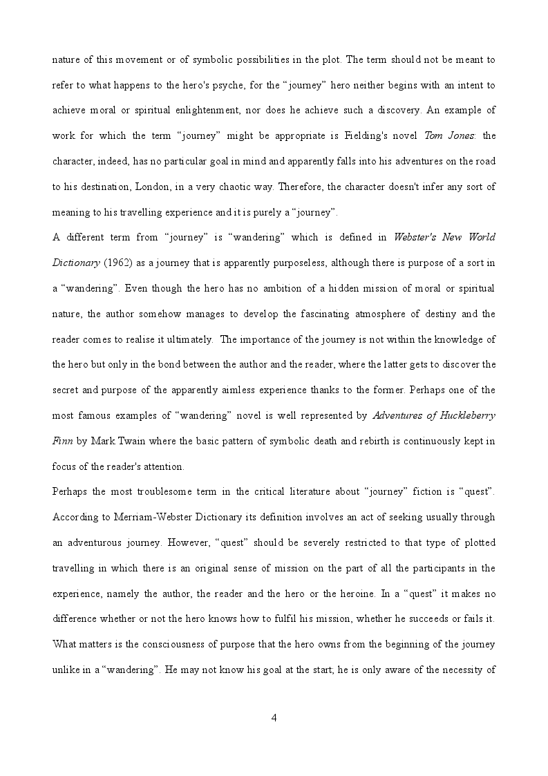 Anteprima della tesi: The Journey as a Metaphysical Quest leading to the Creation of a Multiple Identity, Pagina 5
