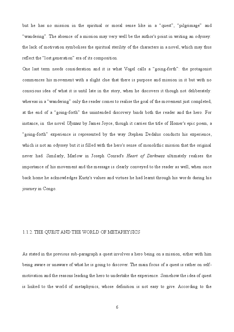 Anteprima della tesi: The Journey as a Metaphysical Quest leading to the Creation of a Multiple Identity, Pagina 7
