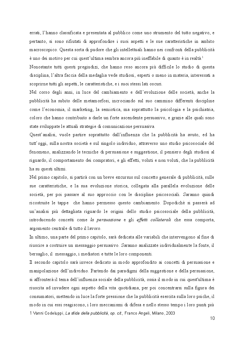 Anteprima della tesi: La pubblicità come strumento di persuasione, Pagina 4
