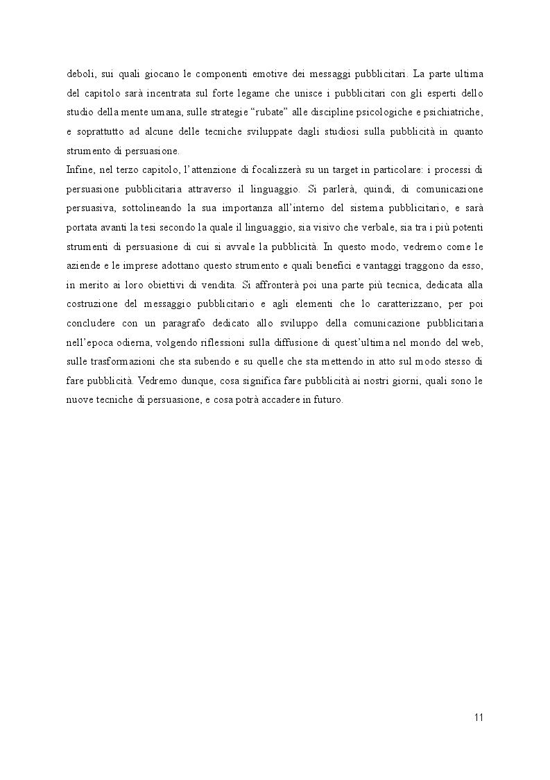 Anteprima della tesi: La pubblicità come strumento di persuasione, Pagina 5