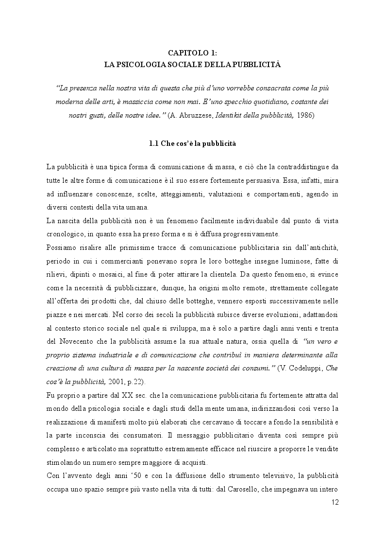 Anteprima della tesi: La pubblicità come strumento di persuasione, Pagina 6
