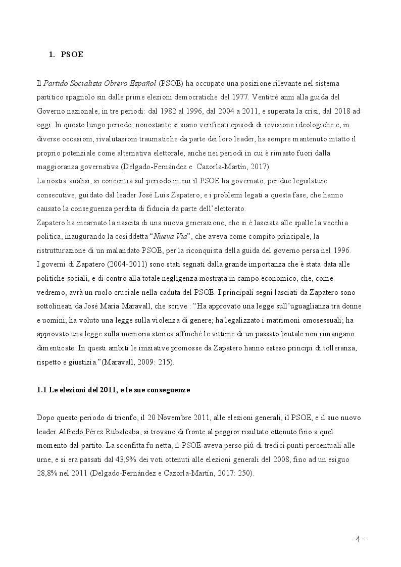 Anteprima della tesi: Analisi comparata tra il Partido Socialista Obrero Español (PSOE) ed il Sozialdemokratische Partei Deutschlands (SPD), Pagina 3