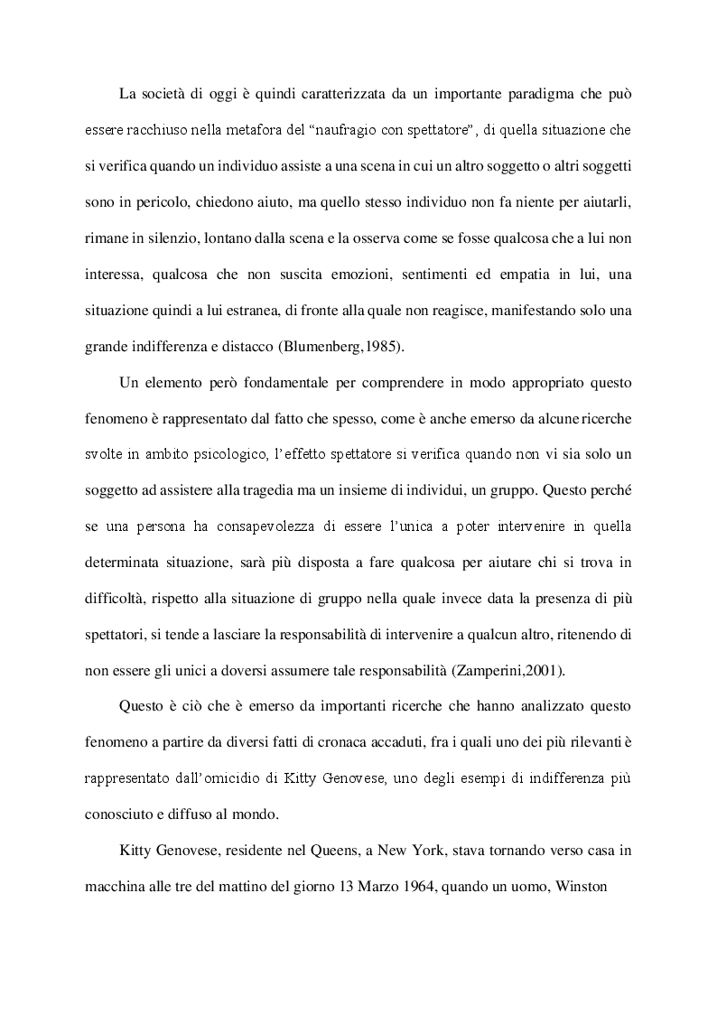 Estratto dalla tesi: Stereotipi, pregiudizi e indifferenza sociale