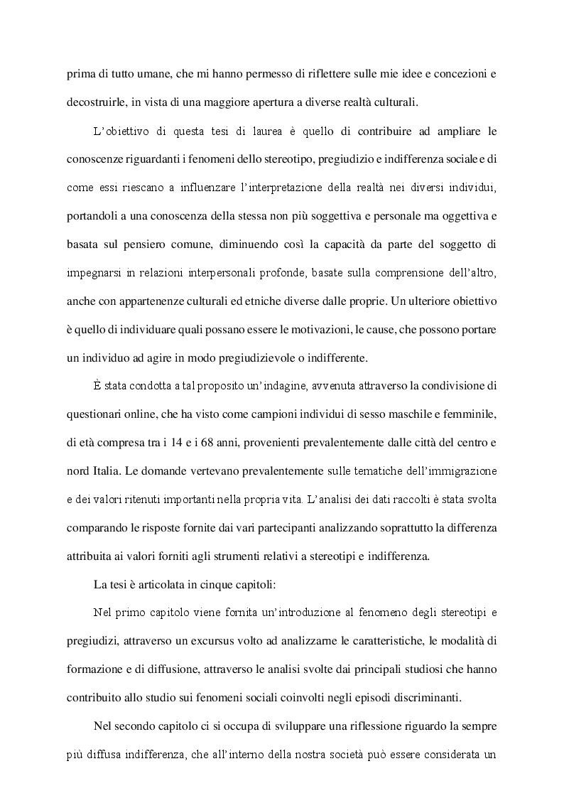 Anteprima della tesi: Stereotipi, pregiudizi e indifferenza sociale, Pagina 3