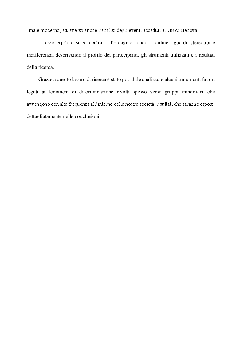 Anteprima della tesi: Stereotipi, pregiudizi e indifferenza sociale, Pagina 4