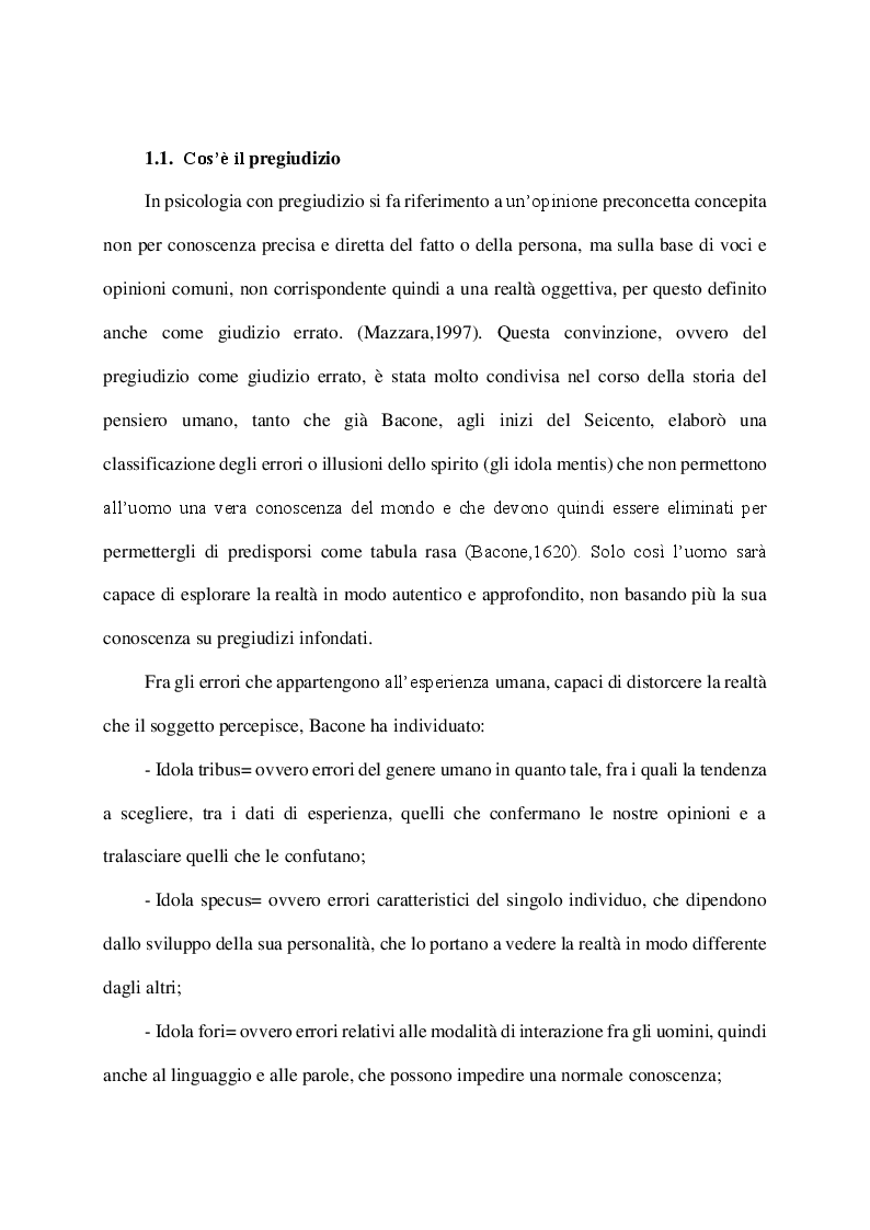 Anteprima della tesi: Stereotipi, pregiudizi e indifferenza sociale, Pagina 6