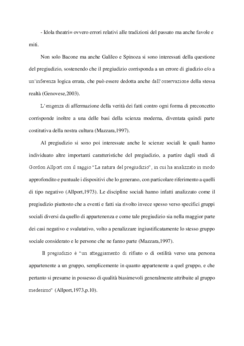 Anteprima della tesi: Stereotipi, pregiudizi e indifferenza sociale, Pagina 7
