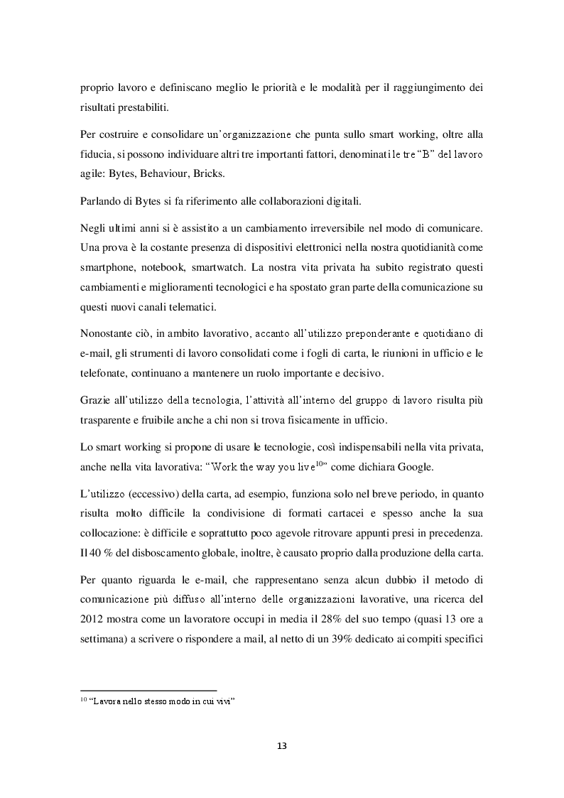 Anteprima della tesi: Una nuova modalità di organizzazione del lavoro: lo Smart Working, Pagina 4