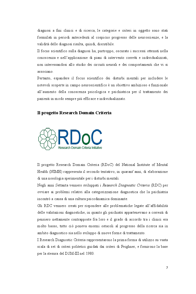 Anteprima della tesi: Analisi della letteratura relativa al Disturbo dello Spettro dell'Autismo secondo la prospettiva RDoC, Pagina 3