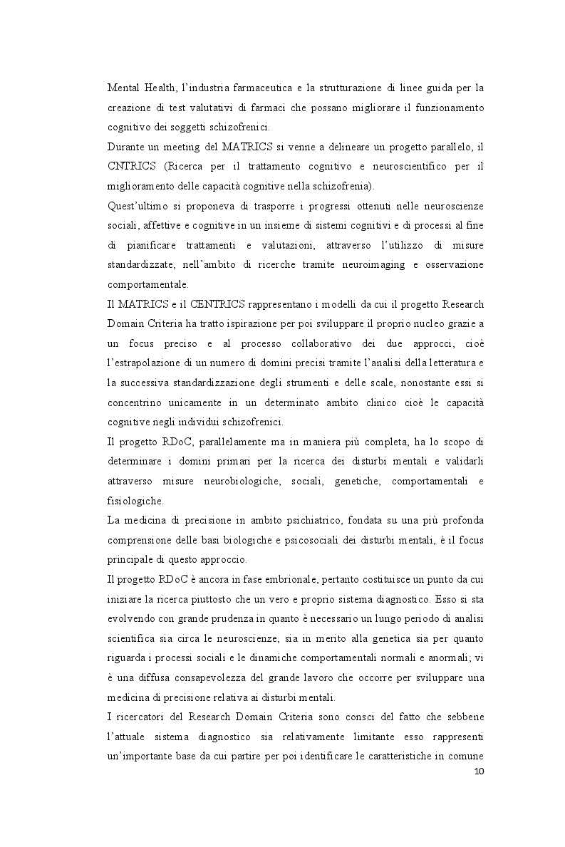 Anteprima della tesi: Analisi della letteratura relativa al Disturbo dello Spettro dell'Autismo secondo la prospettiva RDoC, Pagina 6