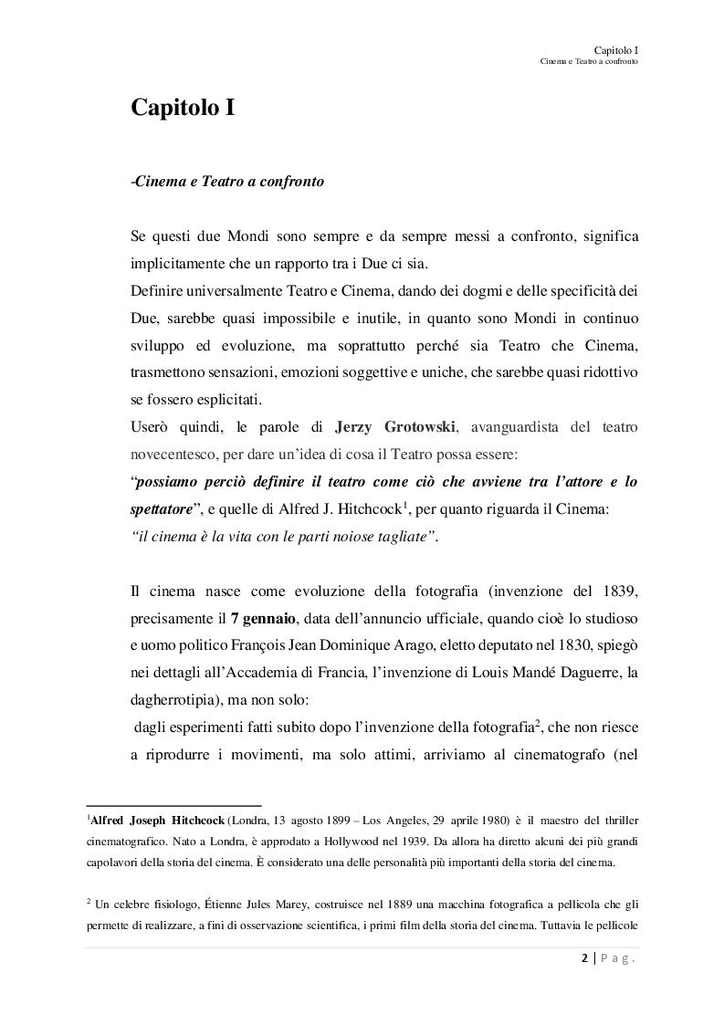 Anteprima della tesi: Cinema: teatro senza limiti - Analisi della fusione Cineteatrale nelle pellicole di Alfred Hitchcock, Pagina 5