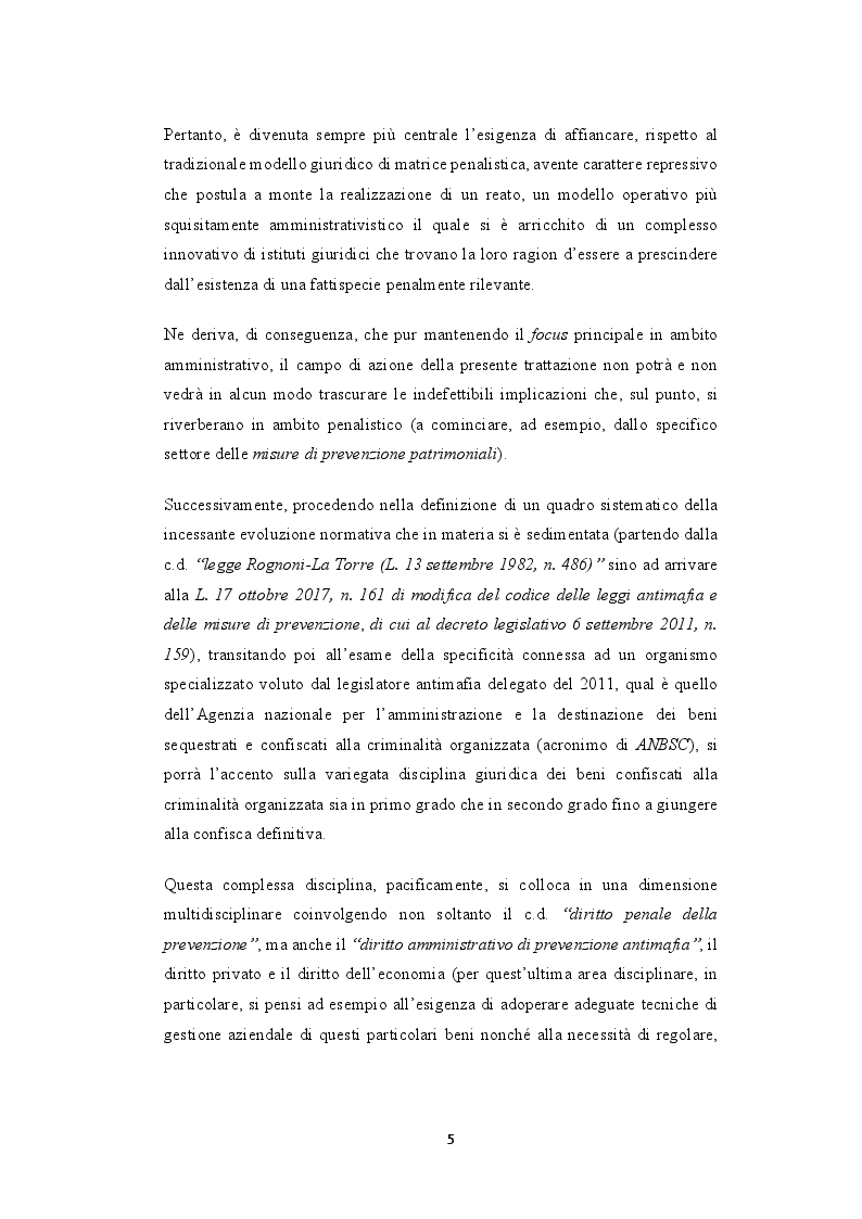 Anteprima della tesi: La gestione dei beni confiscati alla criminalità organizzata, Pagina 3
