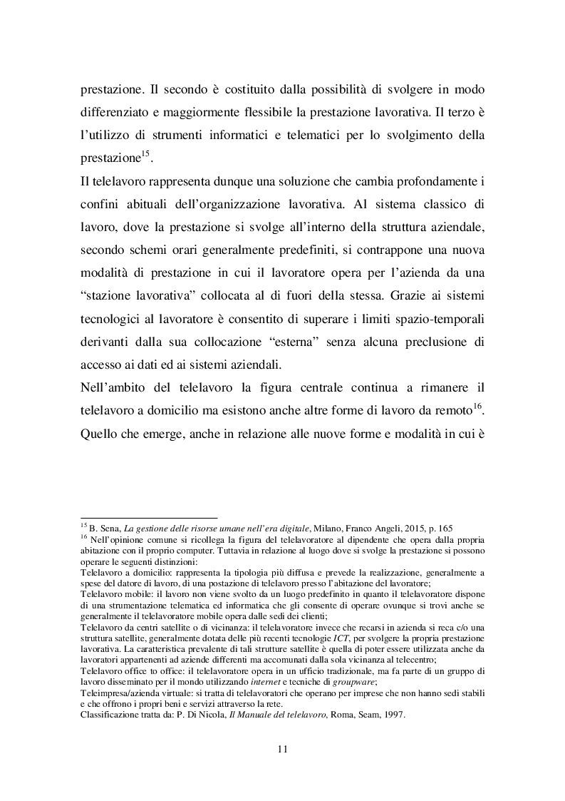 Estratto dalla tesi: Nuove modalità di lavoro: dal telelavoro al lavoro agile
