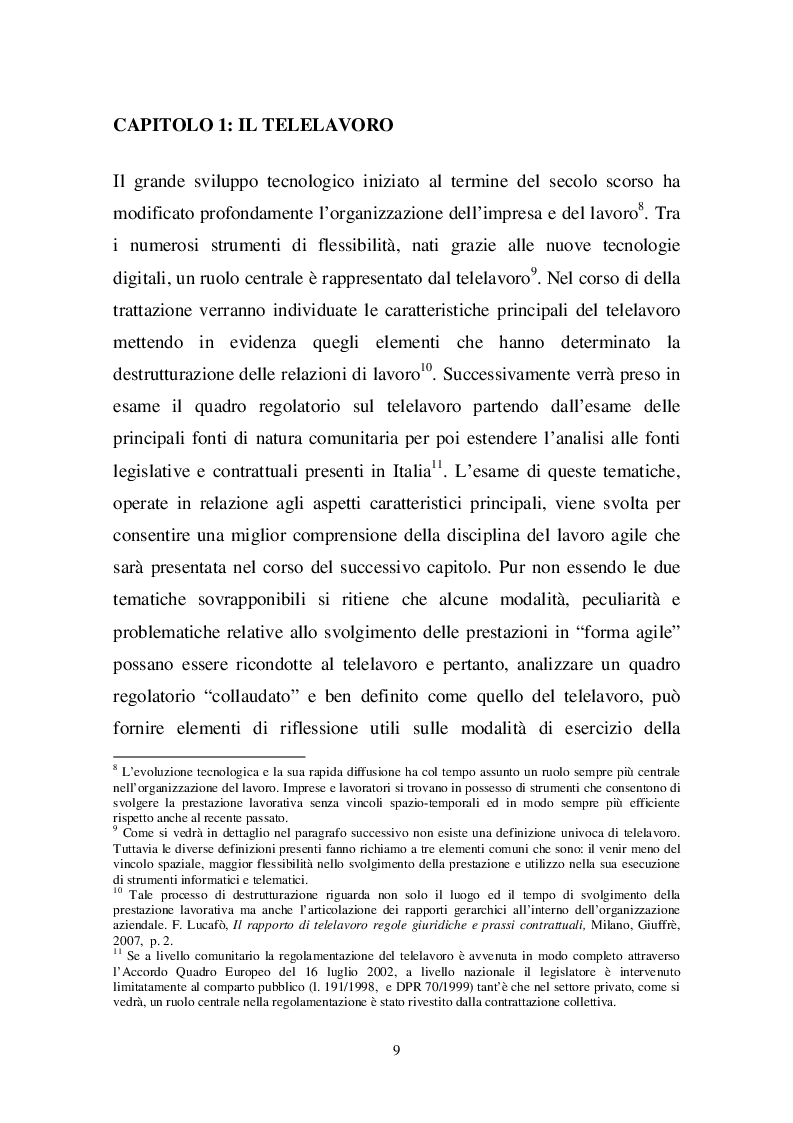 Anteprima della tesi: Nuove modalità di lavoro: dal telelavoro al lavoro agile, Pagina 7