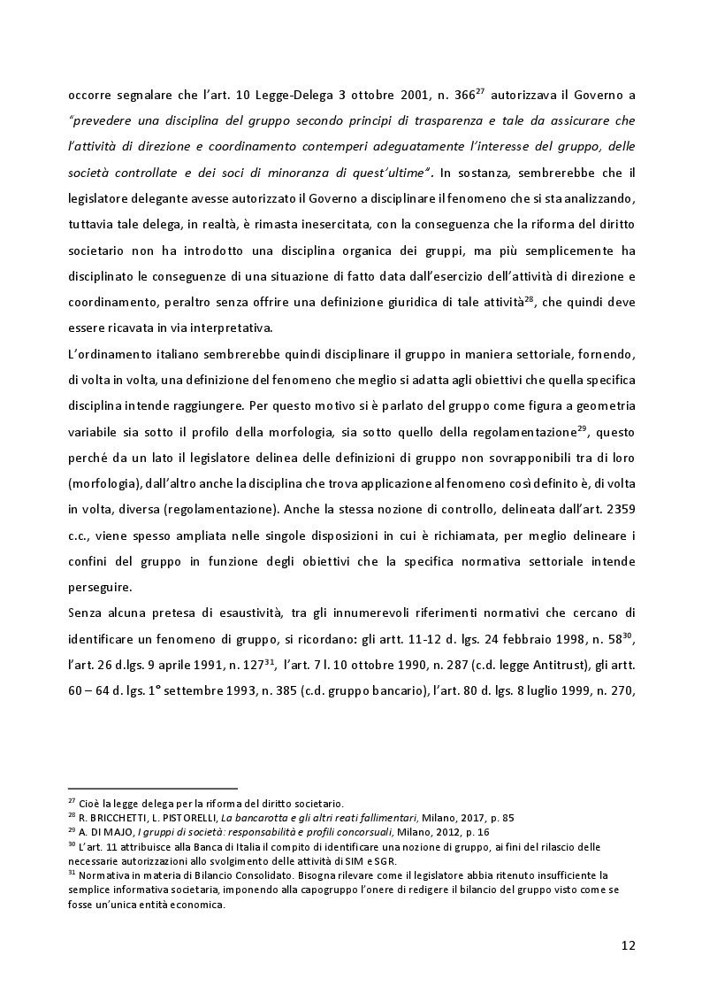 Anteprima della tesi: Gruppi societari e crisi d'impresa: profili penali, Pagina 3