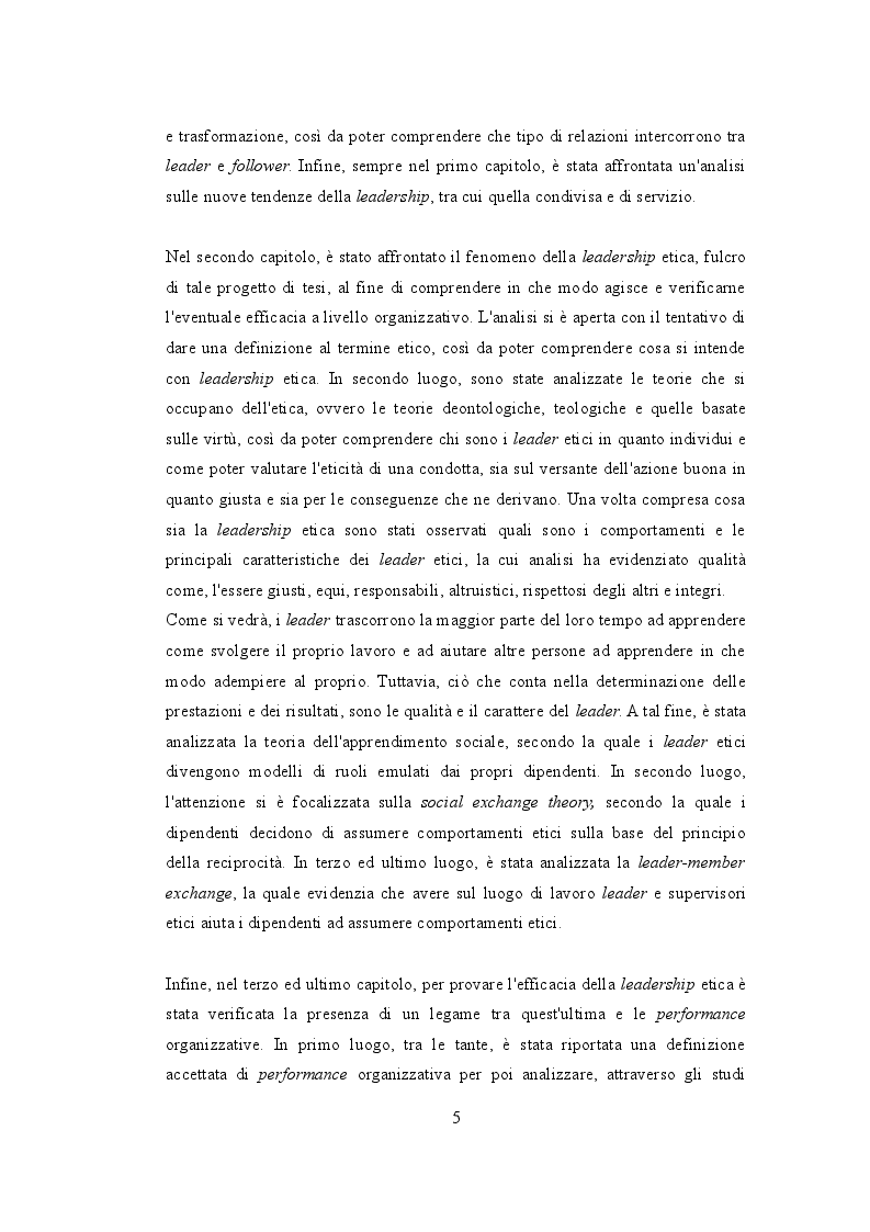 Anteprima della tesi: Leadership Etica e Performance Organizzative, Pagina 3