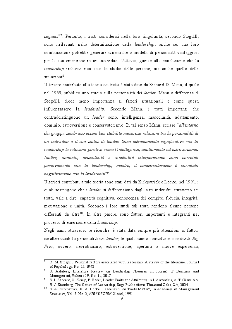 Anteprima della tesi: Leadership Etica e Performance Organizzative, Pagina 7