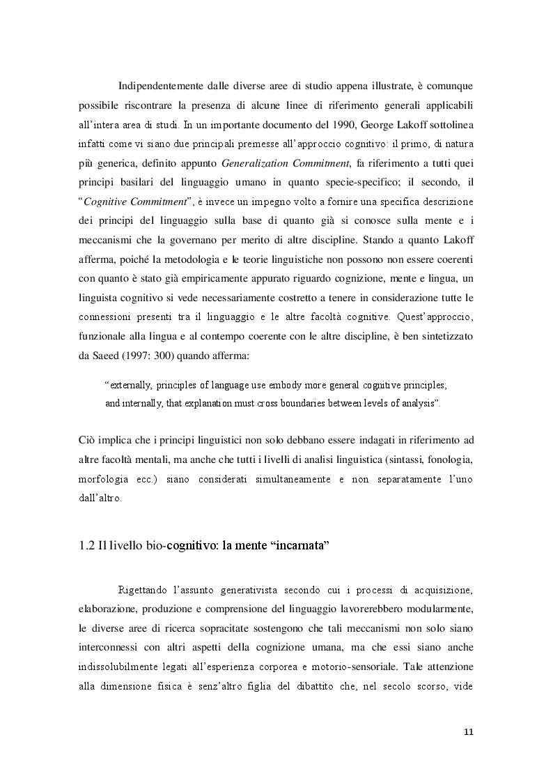Anteprima della tesi: L'acqua e i liquidi nei sistemi metaforici: un'analisi in prospettiva cognitivista, Pagina 6