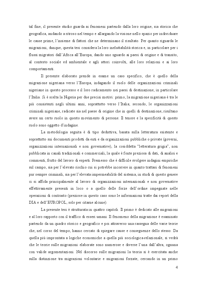 Anteprima della tesi: Il ruolo delle organizzazioni criminali nel traffico di esseri umani dall’Africa all’Europa. Il caso delle mafie nigeriane, Pagina 3
