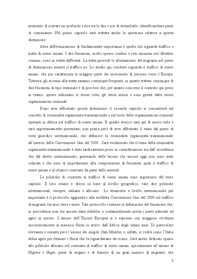 Anteprima della tesi: Il ruolo delle organizzazioni criminali nel traffico di esseri umani dall’Africa all’Europa. Il caso delle mafie nigeriane, Pagina 4