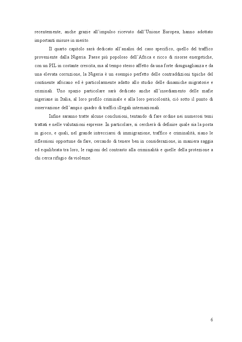Anteprima della tesi: Il ruolo delle organizzazioni criminali nel traffico di esseri umani dall’Africa all’Europa. Il caso delle mafie nigeriane, Pagina 5