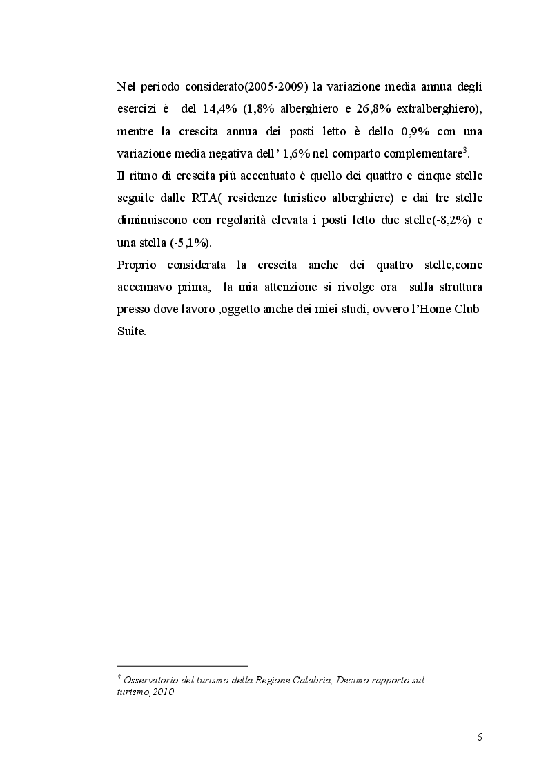 Anteprima della tesi: Una struttura ricettiva mista: il caso dell'Home Club Suite Hotel, Pagina 5